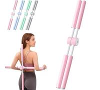 Yoga Cross Stick Postures Corrector,Back Straightener Postures Corrector,Stretch Mobility Pole Neck Hump Correction Tool，Yoga Stick For Back & Neck,Ideal for Family Office Gym Workout (Pink)