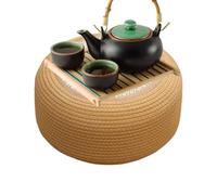 Yoga Cushion - Meditation Cushion - Floor Pillows Round Large Seats | Padon dee dee Handmade Straw Cushion Yoga Cushions - Meditation - Round Floor Pillows