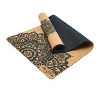 YOGA DESIGN LAB | The Cork Yoga Mat | Eco Luxury | Ideal for Hot Yoga, Power, Bikram, Ashtanga, Sweaty Workouts | Studio Quality | Includes Carrying Strap! (Mandala Black, 3.5mm)