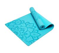 YOGA DESIGN LAB | The Flow Mat | Designed for Support | Extra-Thick | Reversible | Ideal for Hot Yoga, Power, Vinyasa, Ashtanga, Sweaty & Slow Workouts | Includes Carrying Strap (Mandala Aqua)