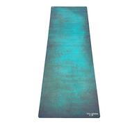 YOGA DESIGN LAB | Travel Yoga Mat | 2-in-1 Mat+Towel | Lightweight, Foldable, Eco Luxury | 1.5mm Thick | Includes Carrying Strap! (Aegean Green, 1.5mm)