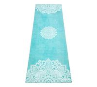 YOGA DESIGN LAB | Travel Yoga Mat | 2-in-1 Mat+Towel | Lightweight, Foldable, Eco Luxury | Ideal for Hot Yoga, Bikram, Pilates, Barre, Sweat | 1.5mm Thick | Includes Carrying Strap!