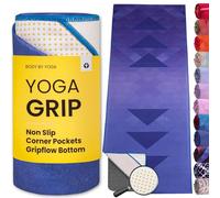 Yoga Drip Yoga Towel - Non Slip Hot Yoga Mat Towel With Corner Pockets, No-Skid Grip, and Built-in Alignment Lines | Soft, Moisture Wicking, and Sweat Absorbent | No Bunching, Stays in Place 72" x 25"
