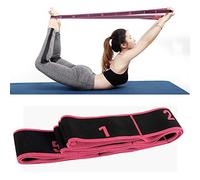 Yoga Exercise Resistance Band Yoga Stretch Assist Strap 8 Numbered Loop Band High Elastic Stretching for Yoga Pilates Dance and Gymnastics, Kids Dancing Assistance and Rehabilitation (Rose Red)