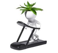 Yoga Figure - 12cm Resin Statue Creative Sitting Human Model Charming Plant Holder | Decorative Indoor Garden Container for Bal