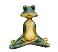Yoga - Figurines - Meditating Amphibian Statue, Handmade Zen Resin Figure | Animal Attitude Sculpture Decoration, Peacefully Collectible Decor, Mindfulness Relaxation Ornament Shelf Tabl