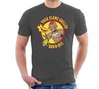 Yoga Flame BBQ Street Fighter Men's T-Shirt Charcoal