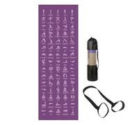 Yoga Floor Mat, Grip Exercise, Printed Alignment Training Mat, TPE Non Slip Fitness Sheet, Core Stability Workout Pad, Home Gym Pilates Studio Travel Outdoor Balance 67.47x23.79x0.16inch