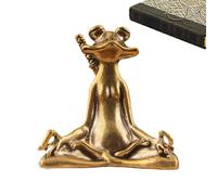 Yoga Frog Statue - Brass Frog Sculpture, Decorative Zen Figurine | Meditation Ornament for Home Decoration, Yoga Room, Relaxing Presentation Accent