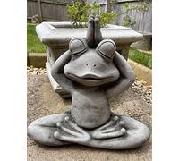 Yoga Frog Stone Garden Statue | Outdoor Animal Sculpture Decor Toad Ornament Decoration