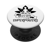 Yoga Gives You Superpowers Lotus Meditation Pose PopSockets Adhesive PopGrip