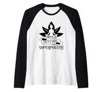 Yoga Gives You Superpowers Lotus Meditation Pose Raglan Baseball Tee