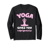 Yoga Gives You Superpowers Meditation Funny Quote Long Sleeve T-Shirt