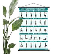 Yoga Guide on Chair for Elderly, Foldable and Suitable for Beginners | Chart for Training with Chair and Pilates Poster - For Elderly Over 60 Home Office Living Room Bedroom Training Stret