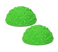 Yoga Half Ball Balance Pods 2Pcs Set PVC Durable Fitness Massage Training Tool for Home Gym Office Kids Adults Purple Blue Red Green Optional 6.3 x 3.0 Inches (Green)