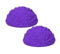 Yoga Half Ball Balance Pods 2Pcs Set PVC Durable Fitness Massage Training Tool for Home Gym Office Kids Adults Purple Blue Red Green Optional 6.3 x 3.0 Inches (Purple)