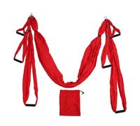 Yoga Hammock Set Aerial, Pilates Stretch Band Aerial Yoga Fitness Hanging Handle Inversion Swing Sling Hammock, for Home Practice Yoga Studios (Red)