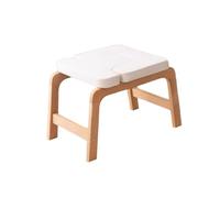Yoga Headstand Stool,Inversion Support Chair,Wood Frame and PU Pads,Suitable for Balance and Strength Training(White)