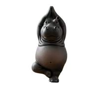Yoga Hippo Figurine - Zen Yoga Meditation Statue, Fun Yoga Pose Statue for Home Office, Creative Desktop Ornament, Educational Toy (B)