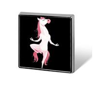 Yoga Horse Round Brooch Pin Lapel Pins Tie Suit Dress Accessories Wedding Birthday for Men Women