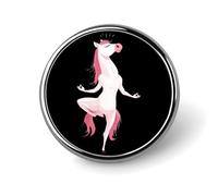 Yoga Horse Round Brooch Pin Lapel Pins Tie Suit Dress Accessories Wedding Birthday for Men Women