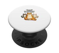 Yoga Ich arbeite nur an meiner Mitte Katzen Humour PopSockets Adhesive PopGrip