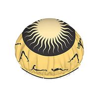 Yoga Infographics Shower Cap,Set Of Yoga Poses And Salutation The Sun Waterproof Double Layer Bath Caps Perfect For All Hair Lengths And Thicknesses