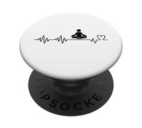 Yoga Instructor Heartbeat Women Funny Yoga PopSockets Adhesive PopGrip