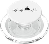 Yoga Instructor Heartbeat Women Funny Yoga PopSockets PopGrip for MagSafe