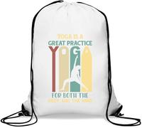 Yoga Is A Great Practice For Both The Body And The Mind Gym Sack Casual Drawstring Bag White