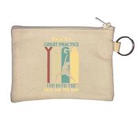 Yoga is A Great Practice for Both The Body and The Mind Key Chain Coin Purse Beige