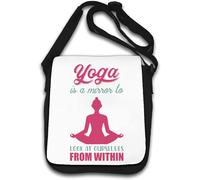Yoga Is A Mirror To Look At Ourselves From Within Lotus Pose Shoulder Bag White