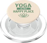 Yoga Is My Happy Place, Mindfulness Gift For Yogis Women Men PopSockets PopGrip for MagSafe