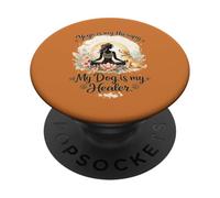 Yoga Is My Therapy My Dog Is My Healer PopSockets Adhesive PopGrip