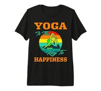 Yoga is The Key to Happiness Retro Sunset Yoga Lover Premium T-Shirt