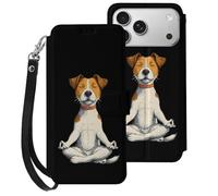 Yoga Jack Russell Terrier Dog Stylish Flip Phone Cases Cover Compatible with iPhone 17/17 Air/17 Pro/17 Pro Max