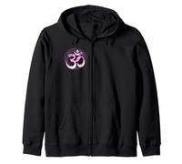 Yoga Karma Namaste om meditation symbol pink lol Zip Hoodie