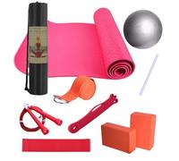 Yoga Kit: 0.7cm Yoga Kit With Mat, Fitness Equipment Set For Pilates Floor Exercises, Includes Elastic Resistance Band, Complete Yga Set For Between