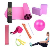 Yoga Kit - Exercise Mat With Yoga Blocks | Pilates Starter Kit For Women | Portable Latex Resistance Band Exercise Equipment & Stretch Band | To Get In