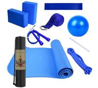 Yoga Kit - Non-slip Yoga Mat, 2 Yoga Blocks Training Set | Pilates Mat Exercise Mat, Fitness Accessories for Home Gym Stretching Meditation Beginner to Advanced Includes Resistance Stretch Band
