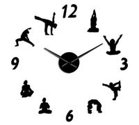 Yoga Large Wall Clocks Mirror Effect Living Room DIY Wall Clock Meditation Zen Wall Art Home Decoration Frameless Clock Watch Art Wall Clocks
