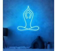 Yoga LED Neon Signs Practitioner Lotuses Lamp Dimmable Acrylic Lights for Bedroom Coffee Shop Office Bar Birthday Yoga Studio Party Art Wall Decor