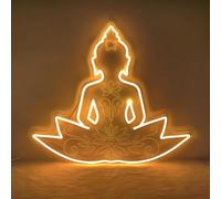 Yoga LED Neon Signs Practitioner Lotuses Lamp Dimmable Acrylic Lights for Bedroom Coffee Shop Office Bar Birthday Yoga Studio Party Art Wall Decor