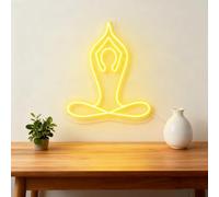 Yoga LED Neon Signs Practitioner Lotuses Lamp Dimmable Acrylic Lights for Bedroom Coffee Shop Office Bar Birthday Yoga Studio Party Art Wall Decor