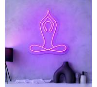 Yoga LED Neon Signs Practitioner Lotuses Lamp Dimmable Acrylic Lights for Bedroom Coffee Shop Office Bar Birthday Yoga Studio Party Art Wall Decor