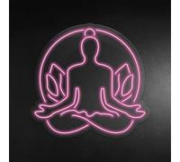 Yoga LED Neon Signs Practitioner Lotuses Lamp Dimmable Acrylic Lights for Bedroom Coffee Shop Office Bar Birthday Yoga Studio Party Art Wall Decor