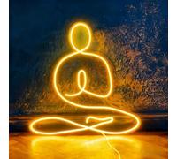 Yoga LED Neon Signs Practitioner Lotuses Lamp Dimmable Acrylic Lights for Bedroom Coffee Shop Office Bar Birthday Yoga Studio Party Art Wall Decor