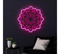Yoga LED Neon Signs Practitioner Lotuses Lamp Dimmable Acrylic Lights for Bedroom Coffee Shop Office Bar Birthday Yoga Studio Party Art Wall Decor