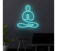 Yoga LED Neon Signs Practitioner Lotuses Lamp Dimmable Acrylic Lights for Bedroom Coffee Shop Office Bar Birthday Yoga Studio Party Art Wall Decor