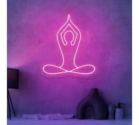 Yoga LED Neon Signs Practitioner Lotuses Lamp Dimmable Acrylic Lights for Bedroom Coffee Shop Office Bar Birthday Yoga Studio Party Art Wall Decor